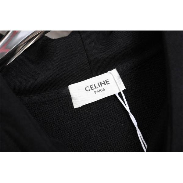 シンプルで洗練されたデザインの セリーヌ CELINE コピー 最新コレクション ブラック フーディ パーカー