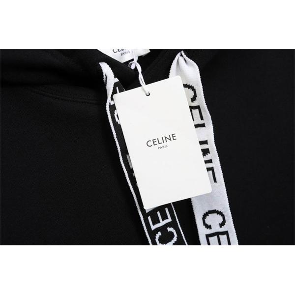 シンプルで洗練されたデザインの セリーヌ CELINE コピー 最新コレクション ブラック フーディ パーカー