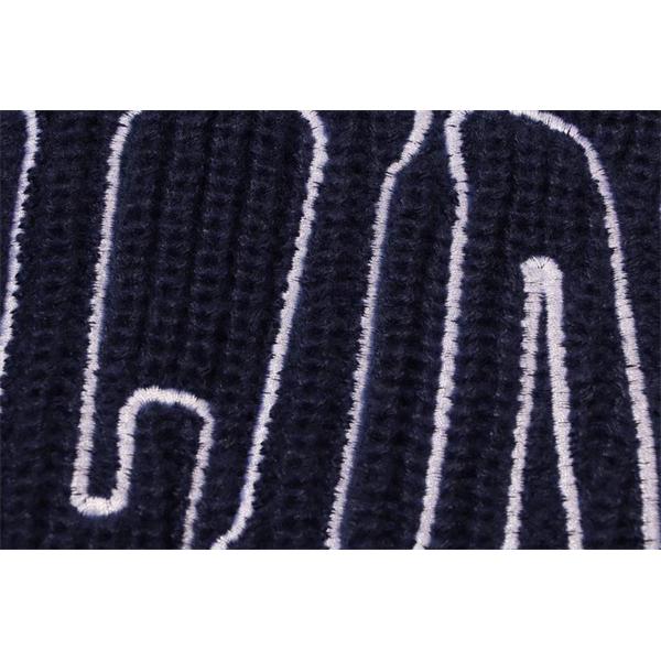  上質なネイビーが映える 2025秋冬新作 ロゴ刺繍 クルーネック ニット セーター セリーヌ CELINE 偽物