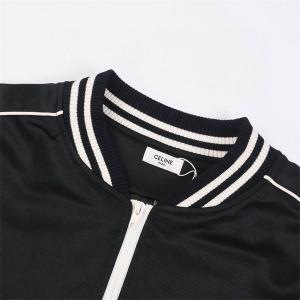 スポーティーな セリーヌ CELINE 偽物 2025秋冬新作 ブラック ホワイトライン ジャージ セットアップ