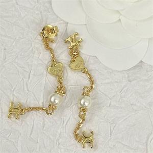 可憐でロマンティックな セリーヌ CELINE コピー 2025秋冬新作 ハート＆パール チェーン ピアス