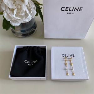 セリーヌ CELINE スーパーコピー 繊細で上品な光沢を纏う ハート＆パール ゴールドロング ピアス
