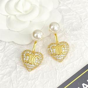 華やかで愛らしい輝き セリーヌ CELINE コピー 2025新作 トリオンフ×ハートモチーフ パール ピアス