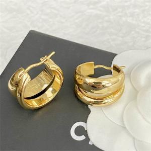 洗練されたボリューム感 セリーヌ 2025秋冬新作 ゴールド ダブルフープ ピアス CELINE スーパーコピー