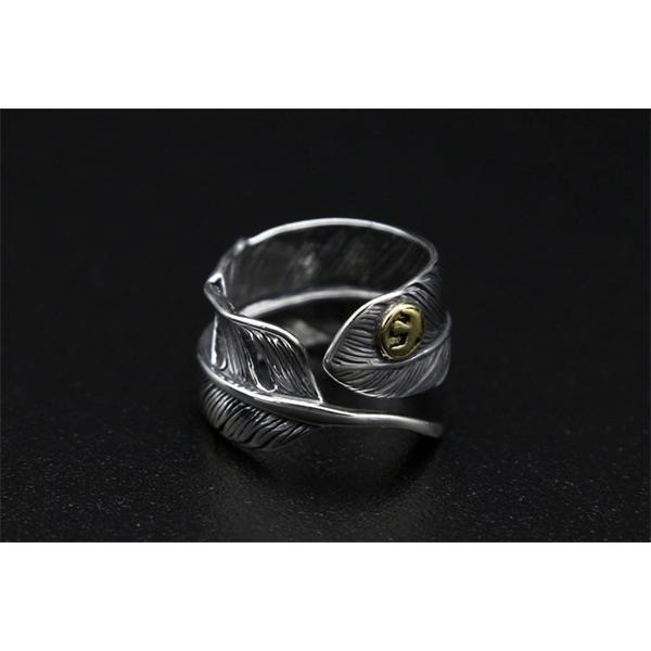 GORO’Sゴローズ指輪コピーシルバー925 フェザーリング ゴールドワンポイント男女兼用 通販ショッピング