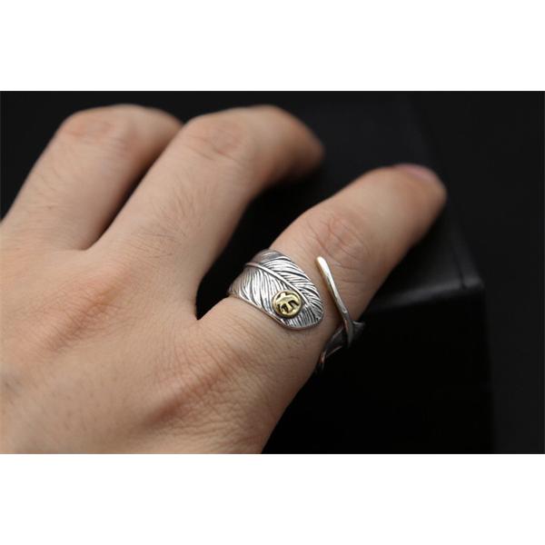 GORO’Sゴローズ指輪コピーシルバー925 フェザーリング ゴールドワンポイント男女兼用 通販ショッピング