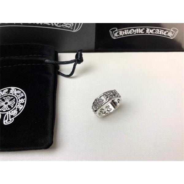 メンズ ステンレス クロムハーツ 指輪コピー クロス十字架モチーフリング 幅広 アレルギー 華奢な指を演出して