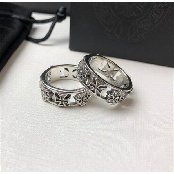 メンズ ステンレス クロムハーツ 指輪コピー クロス十字架モチーフリング 幅広 アレルギー 華奢な指を演出して