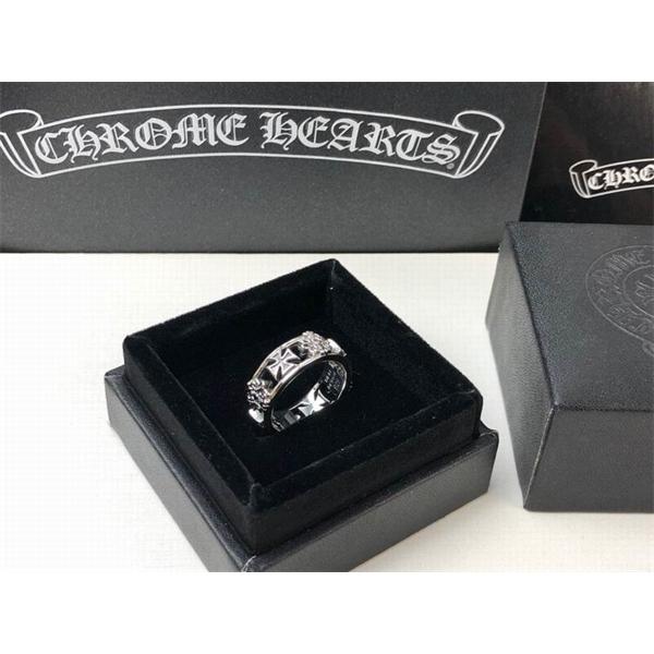 メンズ ステンレス クロムハーツ 指輪コピー クロス十字架モチーフリング 幅広 アレルギー 華奢な指を演出して