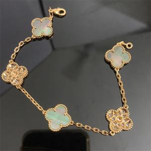 フラワーモチーフ コピー シェルブレスレット ゴールドチェー...