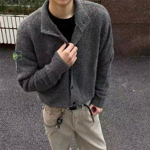 ストーンアイランド スーパーコピー カーディガン 高品質 グレー ニット メンズ STONE ISLAND