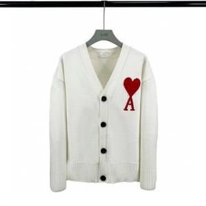 AMI PARIS  スーパーコピー 上品 優良 カーディガン レッドハート ロゴ ニット アミパリス