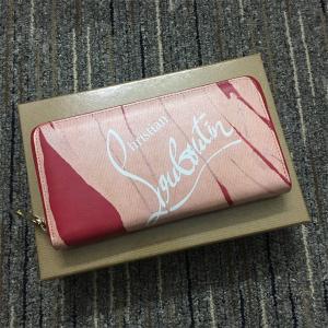 クリスチャンルブタン スーパーコピー 柔らか 華麗 上質 ピンク ロゴ 長財布 CHRISTIAN LOUBOUTIN