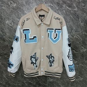 LOUIS VUITTON コピー カジュアル 華やか ベージュ レターマン ジャケット ルイヴィトン