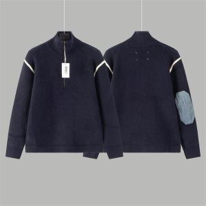 Maison Margiela スーパーコピー ハーフジップ ニット エルボーパッチ メゾンマルジェラ