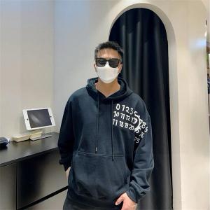 メゾンマルジェラ 偽物 パーカー 数字ロゴ オーバーサイズ フーディー Maison Margiela