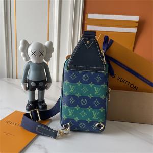 LOUIS VUITTON 偽物 個性 高級 ブルーグリーン モノグラム スリングバッグ ルイヴィトン
