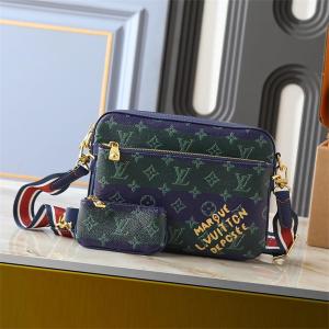 LOUIS VUITTON コピー 個性 洗練 ブルーグリーン モノグラム ショルダーバッグ ルイヴィトン