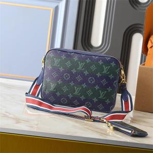 LOUIS VUITTON コピー 個性 洗練 ブルーグリーン モノグラム ショルダーバッグ ルイヴィトン