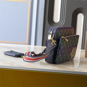 LOUIS VUITTON コピー 個性 洗練 ブルーグリーン モノグラム ショルダーバッグ ルイヴィトン