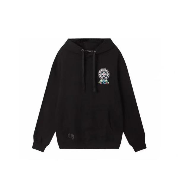 CHROME HEARTS コピー パーカー 新作 可愛い カラフル フラワーロゴ ブラック クロムハーツ