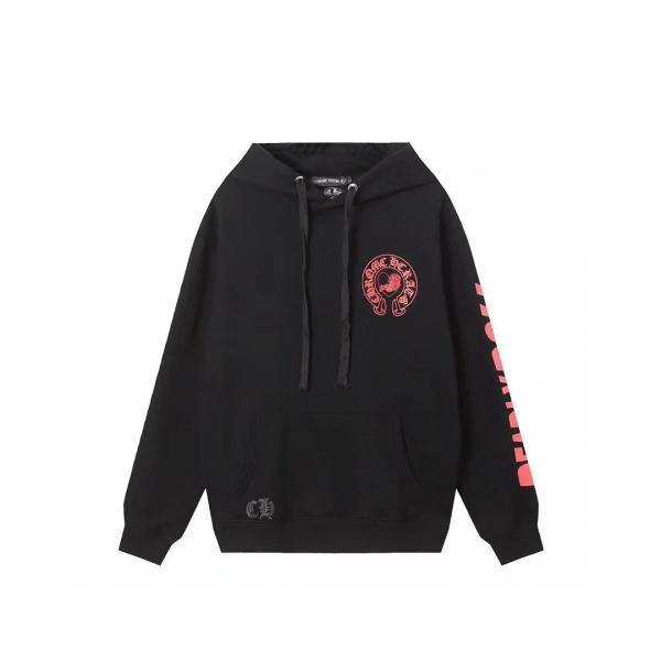 CHROME HEARTS スーパーコピー パーカー 話題 モード レッドロゴ ストリート ブラック クロムハーツ