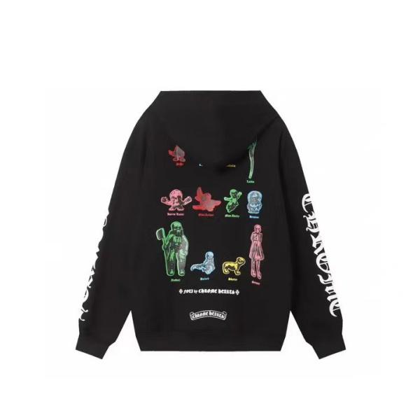 クロムハーツ コピー ジップパーカー 話題 カラーロゴ FOTI デザイン ブラック CHROME HEARTS