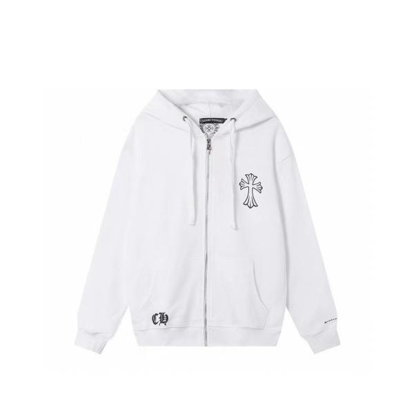 CHROME HEARTS スーパーコピー ジップパーカー 新作 クラシック クロスロゴ モノトーン クロムハーツ