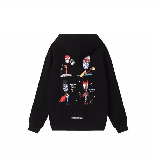 クロムハーツ スーパーコピー パーカー 可愛い 限定 キャラクター イラスト ホワイト CHROME HEARTS