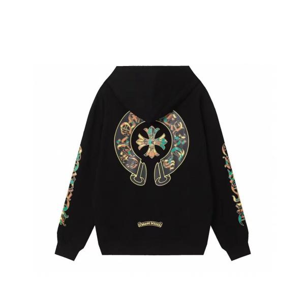 クロムハーツ コピー ジップパーカー 魅力的 カラフル クロス スリーブデザイン ブラック CHROME HEARTS