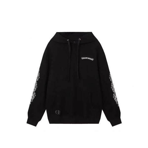 CHROME HEARTS 偽物 パーカー 洗練 ピンク クロスロゴ モノトーン ブラックホワイト クロムハーツ