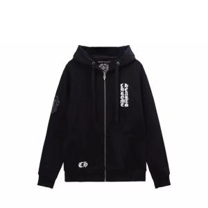 CHROME HEARTS スーパーコピー ジップパーカー 重厚 上品 ゴシックロゴ ブラック クロムハーツ