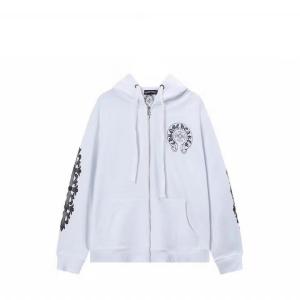 CHROME HEARTS コピー ジップパーカー モード 清潔感 ホースシュー ホワイト クロムハーツ