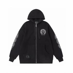 クロムハーツ スーパーコピー ジップパーカー 大胆 洗練 ホースシュー ブラック CHROME HEARTS