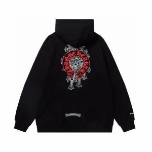 CHROME HEARTS コピー ジップパーカー 都会的 鮮烈 レッドホースシュー ブラック クロムハーツ