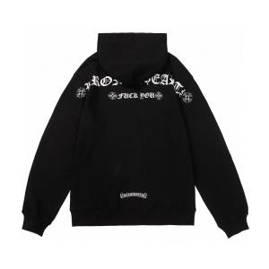 クロムハーツ スーパーコピー ジップパーカー 高雅 シンプル ゴシックロゴ ブラック CHROME HEARTS