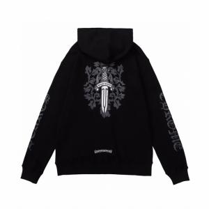 クロムハーツ コピー ジップパーカー 重厚 精巧 クロスエンブレム スリーブロゴ ブラック CHROME HEARTS