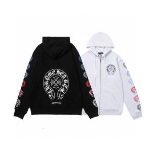 CHROME HEARTS スーパーコピー ジップパーカー 洗練 鮮麗 カラフルスリーブ ホースシュー  クロムハーツ
