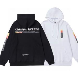クロムハーツ 偽物 パーカー 斬新 洗練 グラデーションロゴ ブラックホワイト CHROME HEARTS