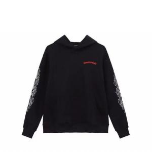 クロムハーツ コピー パーカー 大胆 スタイリッシュ レッドロゴ ブラック CHROME HEARTS