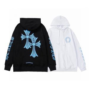 CHROME HEARTS 偽物 パーカー 爽快 魅力 ブルークロスデザイン ブラックホワイト クロムハーツ