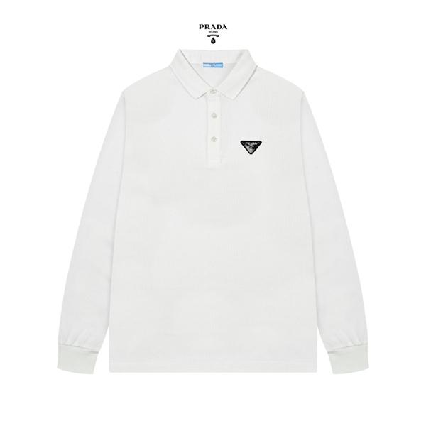 プラダ スーパーコピー ポロシャツ 長袖 高品質仕上げ スマート シック エンブレムロゴ PRADA