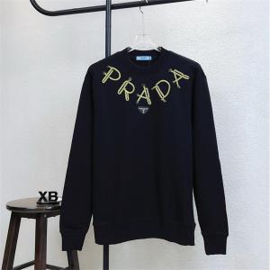 プラダ 偽物 スウェット ロゴデザイン ラグジュアリー シンプル モダン ブラック＆ホワイト PRADA