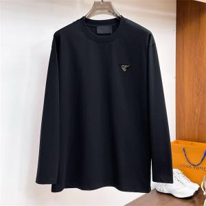 PRADA 偽物 長袖Tシャツ ホワイト 高品質 シンプルデザイン 優良素材 かっこいい プラダ