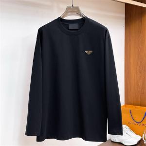 PRADA コピー 長袖Tシャツ ホワイト 小ロゴ シンプルファッション おしゃれ プラダ