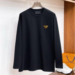  PRADA コピー 長袖Tシャツ ゴールドロゴ 上品 シンプル プレミアム 最安値 PRADA