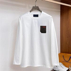 PRADA コピー 長袖Tシャツ ポケットデザイン レッドライン カジュアル プラダ