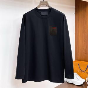 PRADA コピー 長袖Tシャツ ポケットデザイン レッドライン カジュアル プラダ