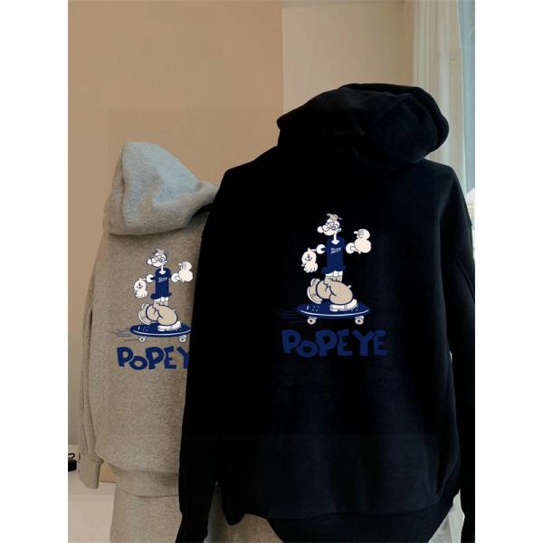 ノースフェイス コピー パーカー ポパイ柄 キュート 個性 おしゃれ ホワイト おすすめ THE NORTH FACE