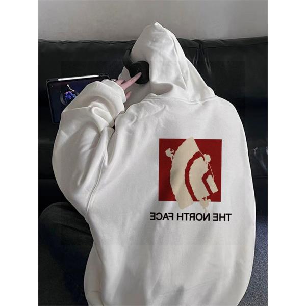 THE NORTH FACE 偽物 パーカー アート風 デザイン感 個性派 ホワイト プレミアム ノースフェイス